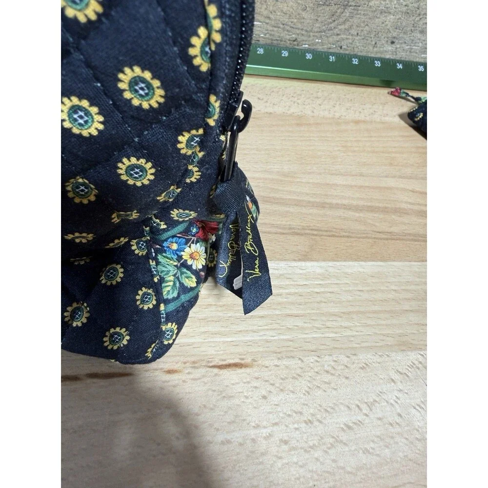 🔥 NEW & RARE VERA BRADLEY Vibrant Black Sun Sunflower Purse Wallet Retired NWT